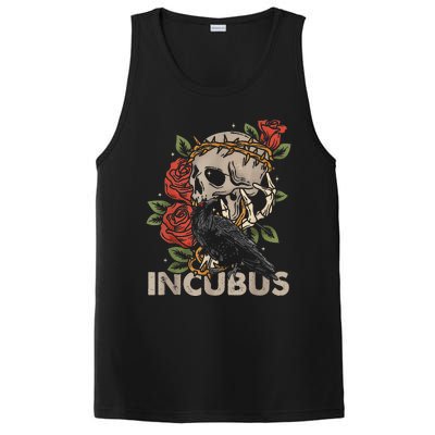 I.N.C.U.B.U.S Crow Left Skull Flower Halloween Costume PosiCharge Competitor Tank