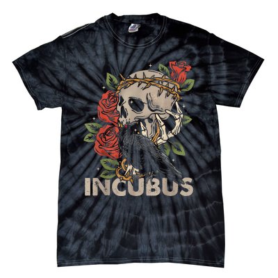 I.N.C.U.B.U.S Crow Left Skull Flower Halloween Costume Tie-Dye T-Shirt