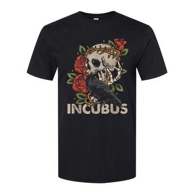 I.N.C.U.B.U.S Crow Left Skull Flower Halloween Costume Softstyle® CVC T-Shirt