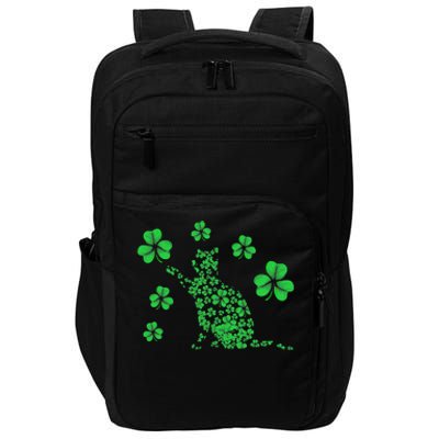 Irish Cat Lover Ireland Clover Shamrock St. Patrick's Day Impact Tech Backpack