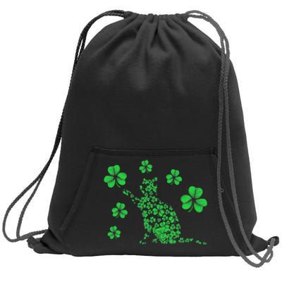 Irish Cat Lover Ireland Clover Shamrock St. Patrick's Day Sweatshirt Cinch Pack Bag