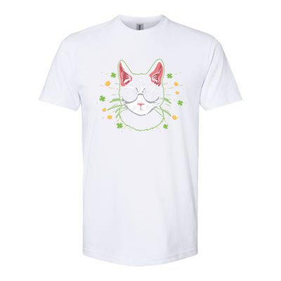 Irish Cat Lover Kitty Owner Saint Patricks Day Shamrock Funny Gift Softstyle CVC T-Shirt