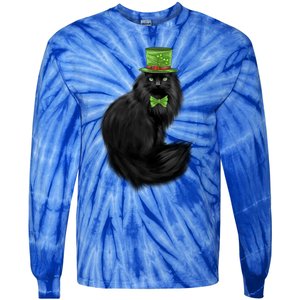 Irish Cat Lovers St Patricks Day Funny Gift Tie-Dye Long Sleeve Shirt