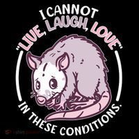 I Cannot Live Laugh Love In These Conditions Opossum Stripe Pom Pom Beanie