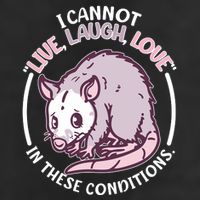 I Cannot Live Laugh Love In These Conditions Opossum Adult Drive Performance Visor
