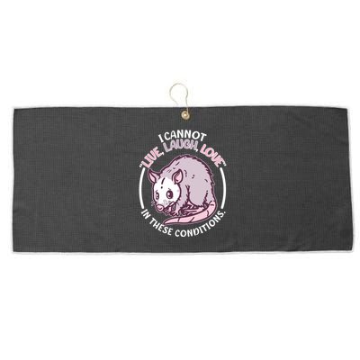 I Cannot Live Laugh Love In These Conditions Opossum Large Microfiber Waffle Golf Towel