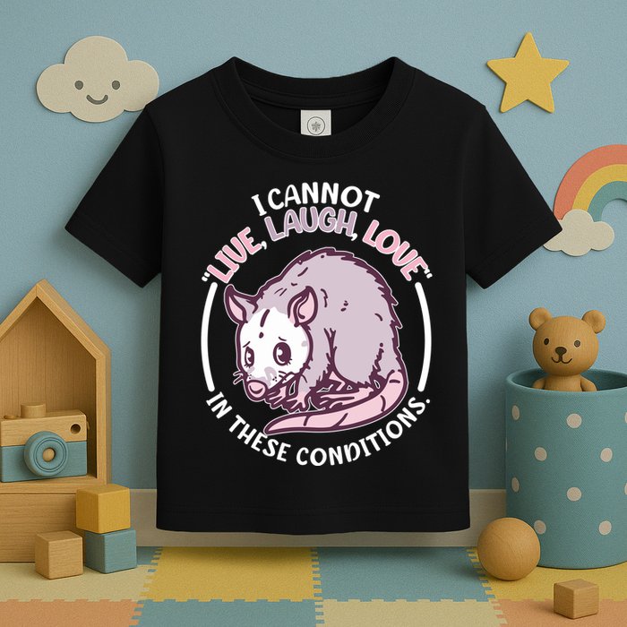 I Cannot Live Laugh Love In These Conditions Opossum Toddler T-Shirt