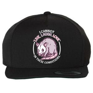 I Cannot Live Laugh Love In These Conditions Opossum Wool Snapback Cap