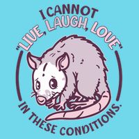 I Cannot Live Laugh Love In These Conditions Opossum Button