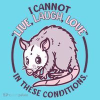 I Cannot Live Laugh Love In These Conditions Opossum Magnet