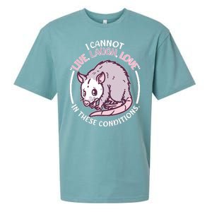 I Cannot Live Laugh Love In These Conditions Opossum Sueded Cloud Jersey T-Shirt