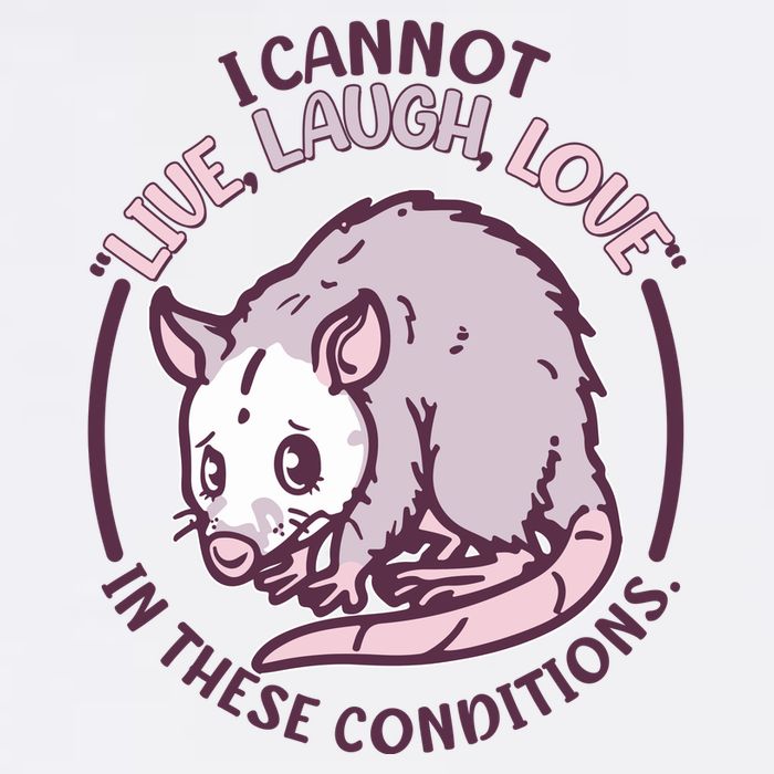 I Cannot Live Laugh Love In These Conditions Opossum Garment-Dyed Sweatshirt