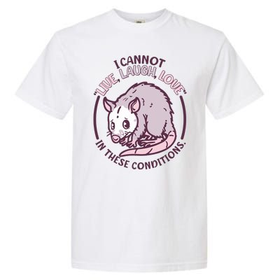 I Cannot Live Laugh Love In These Conditions Opossum Garment-Dyed Heavyweight T-Shirt