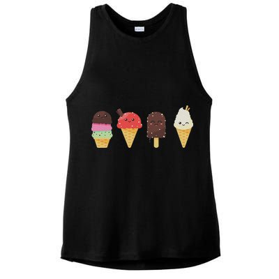 Ice Cream Lover For Summer Ladies PosiCharge Tri-Blend Wicking Tank