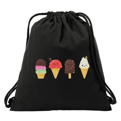 Ice Cream Lover For Summer Drawstring Bag