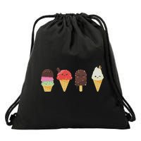 Ice Cream Lover For Summer Drawstring Bag