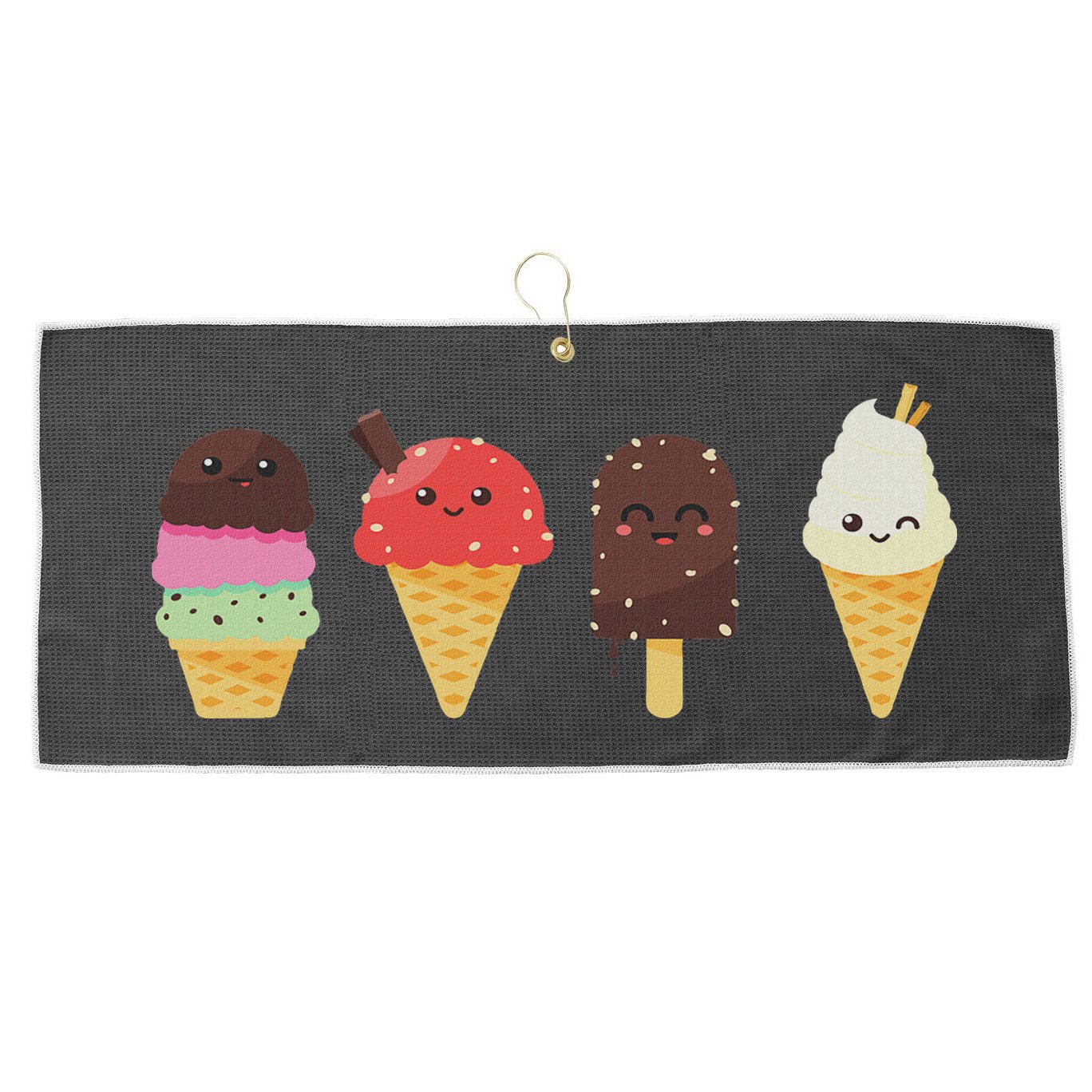 Ice Cream Lover For Summer Large Microfiber Waffle Golf Towel