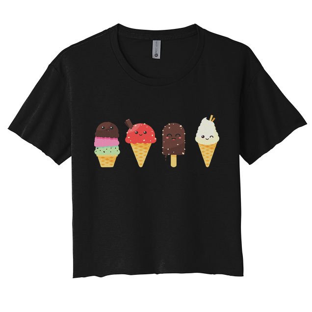 Ice Cream Lover For Summer Women's Crop Top Tee