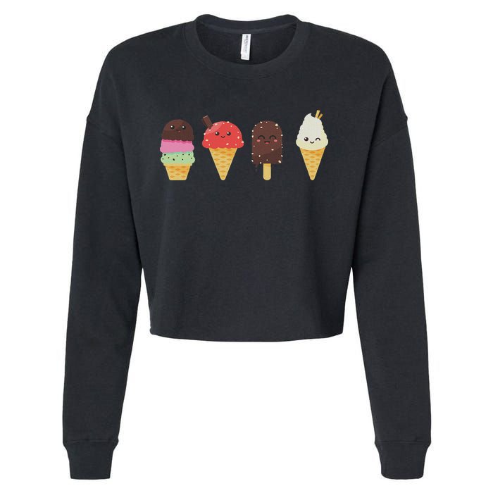 Ice Cream Lover For Summer Cropped Pullover Crew