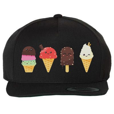Ice Cream Lover For Summer Wool Snapback Cap