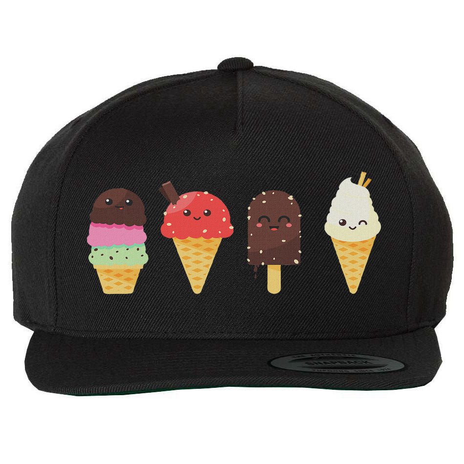 Ice Cream Lover For Summer Wool Snapback Cap