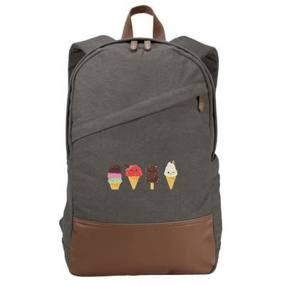 Ice Cream Lover For Summer Cotton Canvas Backpack