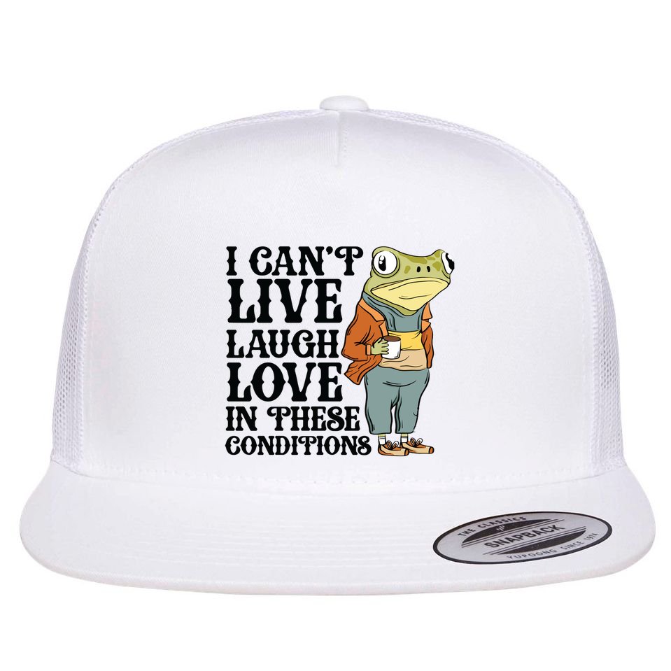 I CanT Live Laugh Love In These Conditions Flat Bill Trucker Hat