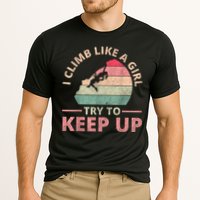 I Climb Like A Girl Rock Climbing Sunset Retro Cooling Performance Crew T-Shirt