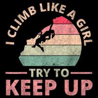 I Climb Like A Girl Rock Climbing Sunset Retro Cooling Performance Crew T-Shirt