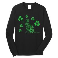 Irish Cat Lover Ireland Clover Shamrock St. Patrick's Day Long Sleeve Shirt