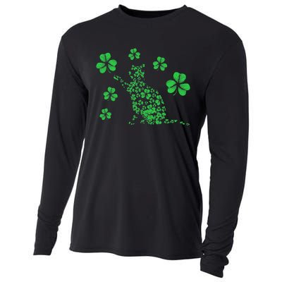 Irish Cat Lover Ireland Clover Shamrock St. Patrick's Day Cooling Performance Long Sleeve Crew