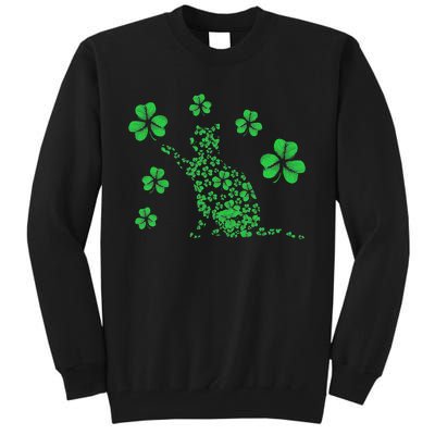 Irish Cat Lover Ireland Clover Shamrock St. Patrick's Day Tall Sweatshirt