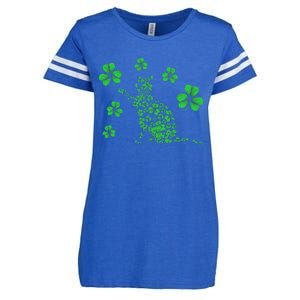 Irish Cat Lover Ireland Clover Shamrock St. Patrick's Day Enza Ladies Jersey Football T-Shirt