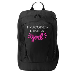 I Code Like A Girl Funny Binary Coding Computer Science City Backpack