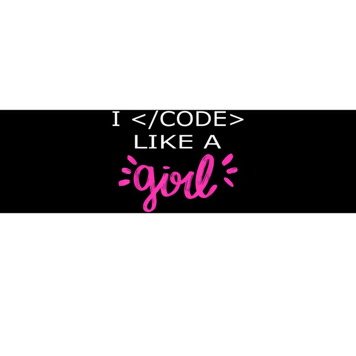 I Code Like A Girl Funny Binary Coding Computer Science Bumper Sticker