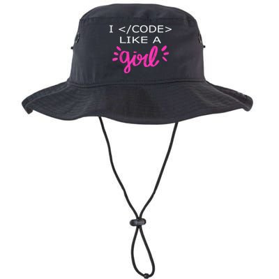 I Code Like A Girl Funny Binary Coding Computer Science Legacy Cool Fit Booney Bucket Hat