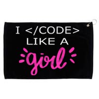 I Code Like A Girl Funny Binary Coding Computer Science Grommeted Golf Towel