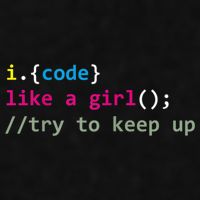 I Code Like A Girl Try To Keep Up Funny Coding Developer Ladies PosiCharge Tri-Blend Wicking Tank