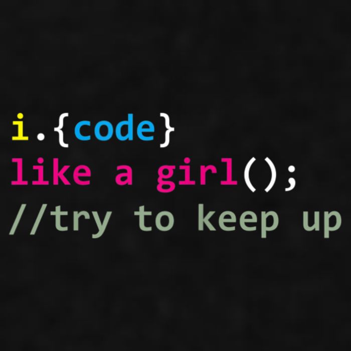 I Code Like A Girl Try To Keep Up Funny Coding Developer Ladies PosiCharge Tri-Blend Wicking Tank