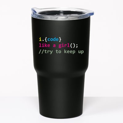 I Code Like A Girl Try To Keep Up Funny Coding Developer Tumbler