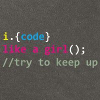 I Code Like A Girl Try To Keep Up Funny Coding Developer Cotton Canvas Backpack