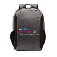 I Code Like A Girl Try To Keep Up Funny Coding Developer Vector Backpack