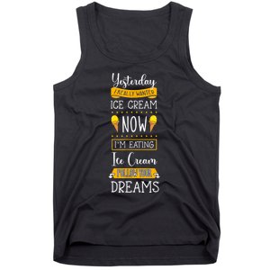 Ice Cream Lover Cone Sorbet Sweet Gelato Frozen Dessert Tank Top