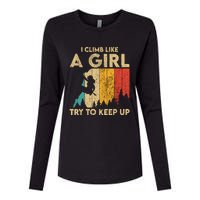 I Climb Like A Girl Vintage Rock Climbing Bouldering Wo Womens Cotton Relaxed Long Sleeve T-Shirt