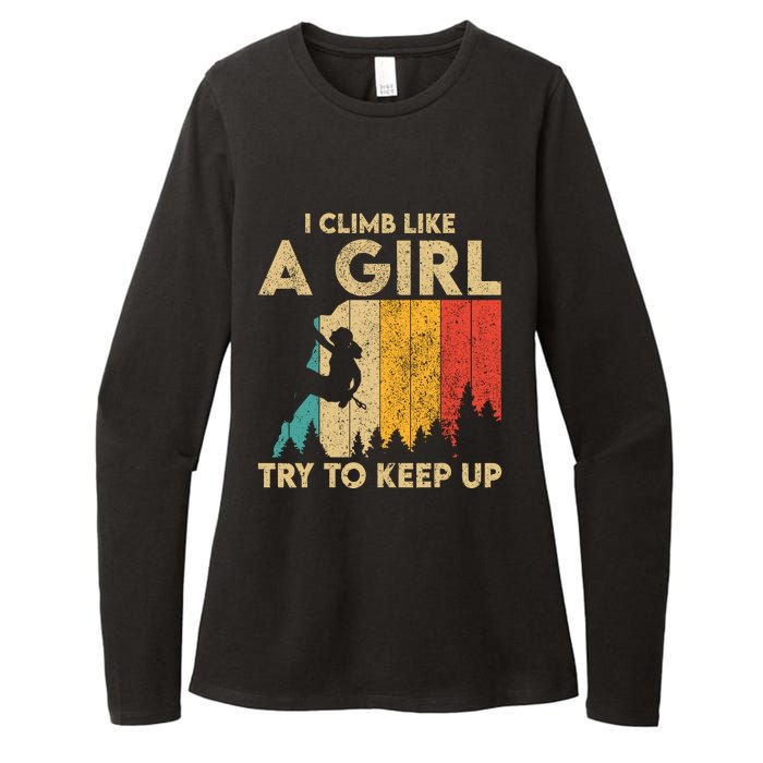 I Climb Like A Girl Vintage Rock Climbing Bouldering Wo Womens CVC Long Sleeve Shirt