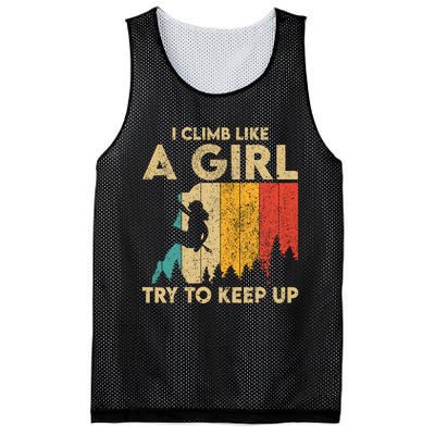 I Climb Like A Girl Vintage Rock Climbing Bouldering Wo Mesh Reversible Basketball Jersey Tank