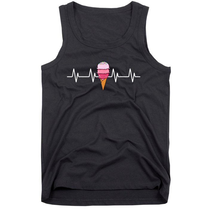 Ice Cream Lover Frozen Dessert Sweet Sorbet Cone Gelato Tank Top