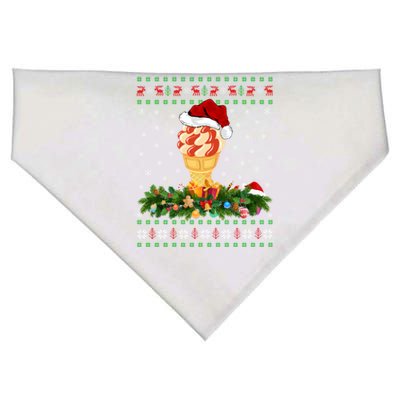 Ice Cream Lover Xmas Santa Hat Ugly Ice Cream Christmas Gift USA-Made Doggie Bandana