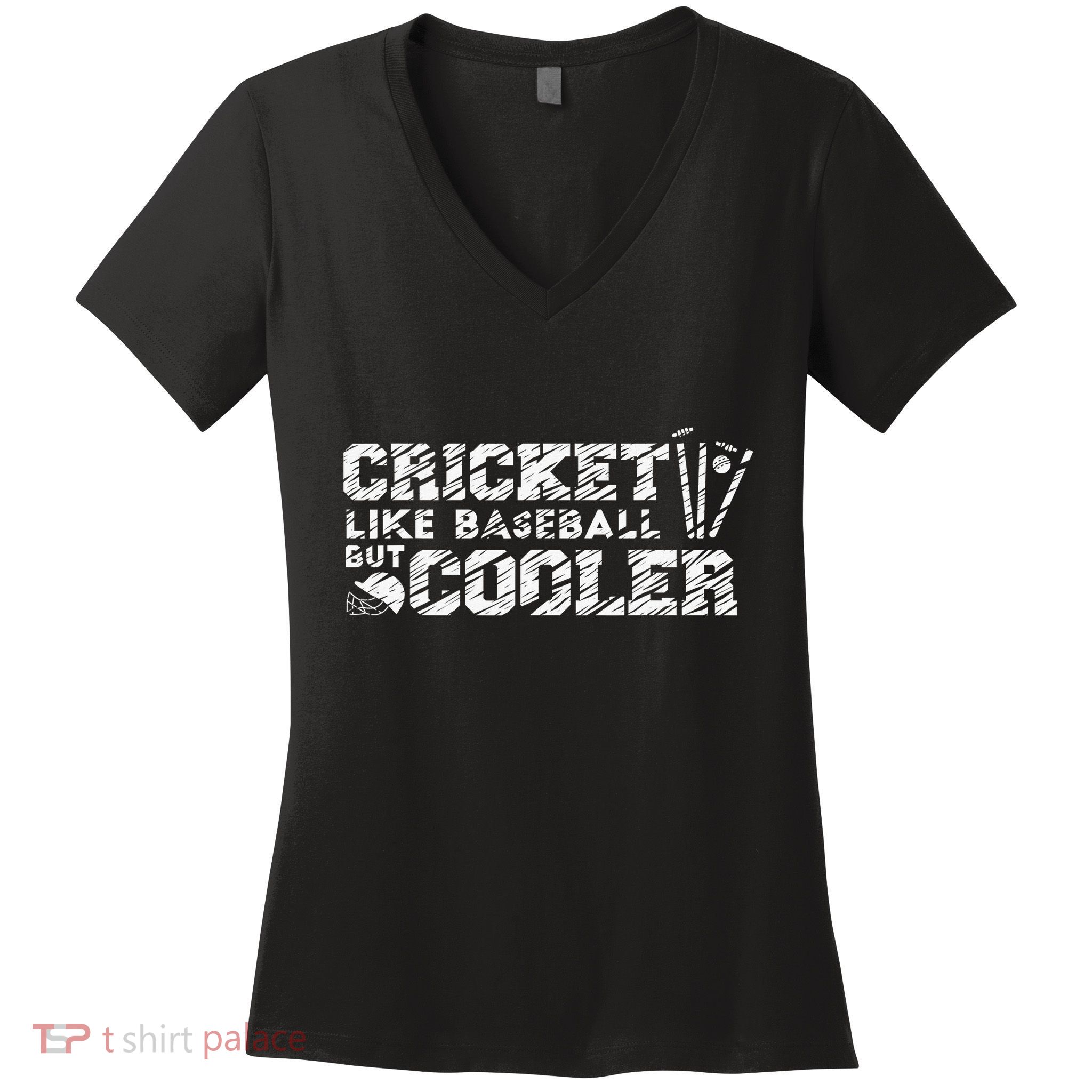 India Cricket Lovers Indian Players Spectators Cricketers Women's V-Neck T-Shirt