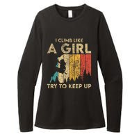 I Climb Like A Girl Vintage Rock Climbing Bouldering Womens CVC Long Sleeve Shirt